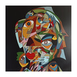 "I'm a strong Woman" • door Bijnens Art • 150 x 150 • Acrylverf op doek