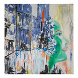 "Paris" • door Lieve Ophalvens • 90 x 90 • Olie en acryl op canvas