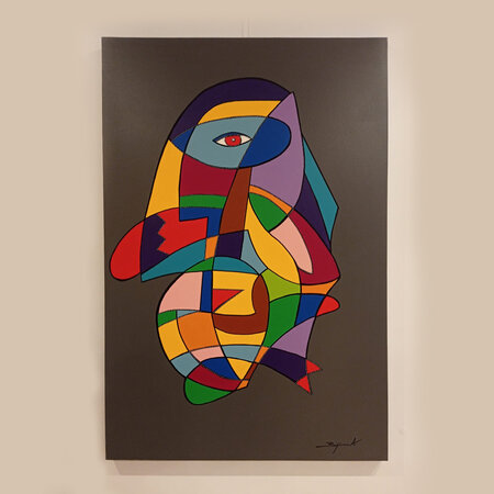 "Funny Twist 1.0" • door Bijnens Art • 80 x 120 • Acrylverf op doek
